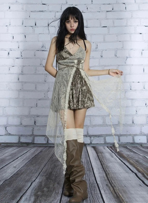 Lace Frill Cami Dress SL10037